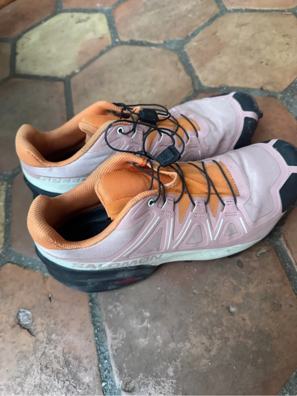Salomon Pink and Orange Trail Running Shoes - Women's